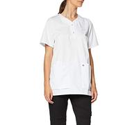 BP 1740-435-21-S Tunique à enfiler pour femme, manches 1/2, col en V avec fine bande à bouton-pression, mélange de tissu 180 g/m², blanc, S