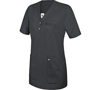 BP 1740-435-56-M Tunique pour femme, manches 1/2, col en V avec fine bande à bouton-pression, mélange de tissu 180 g/m², anthracite, taille M