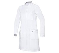 BP 1752-130-0021-52n Blouse de médecin pour femme, manches longues, système de levage des bras, pur coton, 205 g/m², blanc, 52n