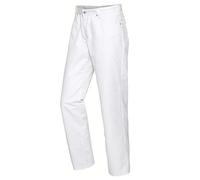 BP 1758-558-0021-LL Pantalon unisexe style jean avec élastique réglable à l'arrière, 65% coton/30% polyester/5% élasthanne, blanc, taille L
