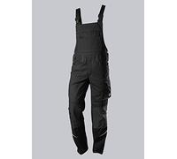 BP 1804-720-32-48s Salopette stretch à bretelles avec attaches à clip en coton renforcé 305 g/m² Noir 48s