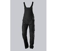 BP 1821-565-0032-30/32s Salopette en tissu mélangé avec bretelles stretch et attaches à clip 65% polyester/35% coton Noir Taille 30/32S