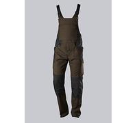 BP 1821-565-4832-30/32n Salopette en tissu mélangé avec bretelles stretch et attaches à clip 65% polyester/35% coton Marron/noir Taille 30/32 N