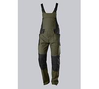 BP 1821-565-7332-33/34s Salopette en tissu mélangé avec bretelles stretch et attaches à clip 65% polyester/35% coton Olive/noir Taille 33/34S