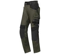 BP 1825-032-7332-47/48n Mélange de tissu avec pantalon de travail stretch pour hommes, taille plus haute dans le dos, 65% polyester/35% coton, olive/noir, 47/48 N Taille