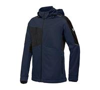 BP 1830-992-1432-2XLn Veste softshell à col montant pour homme, fermeture éclair à l'avant, 100% polyester, bleu nuit/noir, taille 2XLn