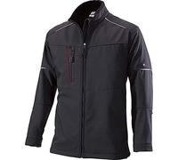 BP 1868-572-32-4XL Veste softshell pour homme, col montant et fermeture éclair avant, 300 g/m², 100 % polyester, noir, 4XL