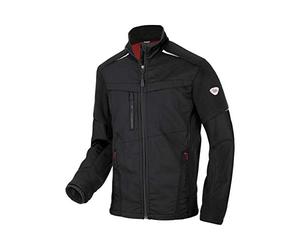 BP 1992-570-32 Veste de travail hybride - Col montant doublé - Manches ergonomiques - Polyester pur - Coupe longue - Taille : 52/54 l - Couleur : noir