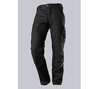 BP 1998-570-0032 Pantalon de travail avec poches genouillères - Silhouette mince - Sangle arrière élastique - 65% polyester, 35% coton - Coupe courte - Taille : 44 l - Couleur : noir