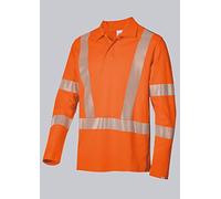 BP 2133-261-85-XS Mélange de tissu à manches longues Col polo unisexe avec bouton-pression dissimulé 50% coton 50% polyester Orange Taille XS