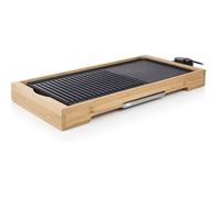 Bp-2641 Plancha De Table Bamboo Grill Xl Noire, 6 Personnes, Plaque De Cuisson En Fonte D'Aluminium, Bambou, Noir, 51 X 25,4 Cm
