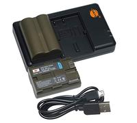 BP-511 Batterie au Lithium (2 Paquets) et Chargeur Double Compatible avec Canon EOS 10D,20Da,300D,30D,40D,50D,D30 as BP511A BP-511A