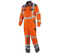 BP Combinaison 2016-845-8553-60/62n - Col montant - Fermeture éclair dissimulée et bouton pression - Mélange de tissu 270 g/m² - Warnorange/gris foncé - 60/62n