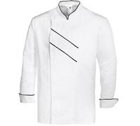 BP Gourmet 1538-400-2132 Veste de cuisine - Manches longues - Avec fentes d'aération - Coupe normale - Taille : 60 - Couleur : blanc/noir