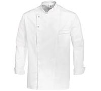 BP Gourmet 1547-400-21 Veste de cuisine - Manches longues - 65% polyester, 35% coton, boutons pression en acier inoxydable, coupe normale - Taille XS - Couleur : blanc
