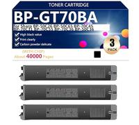 BP-GT70BA Cartouches de Toner Compatibles pour Sharp BP-50C26 BP-50C65 BP-70C45 BP-70C31 BP-70C55 BP-70C36 BP-50C36 BP-50C45 BP-70C65 BP-50C55 Impression, Claire et Durable, 40000 Pages,Black-3 pack