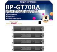 BP-GT70BA Cartouches de Toner Compatibles pour Sharp BP-50C26 BP-50C65 BP-70C45 BP-70C31 BP-70C55 BP-70C36 BP-50C36 BP-50C45 BP-70C65 BP-50C55 Impression, Claire et Durable, 40000 Pages,Black-4 pack