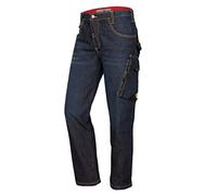 BP Jean de travail 1990-038-01 - Coupe ergonomique - Tissu stretch - 78% coton, 22% élastomère - Coupe ajustée - Taille : 32/34 - Couleur : bleu foncé délavé