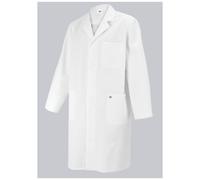 BP 1619-130-21-46L Manteau pour homme à manches longues col avec revers 205,00 g/m² pur coton blanc 46 l