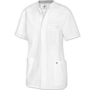 BP Med Tunics 1743-435-21 Kasack pour homme - Petit col montant - 50% coton, 50% polyester - Coupe normale - Taille S - Couleur : blanc