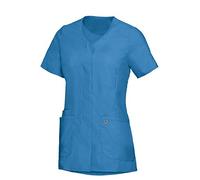 BP Med Tunics 1764-241-0116 Tunique pour femme avec manches 1/2 et col en V 49% coton, 48% polyester, 3% élastoléfine Coupe ajustée Taille homme Couleur bleu azur