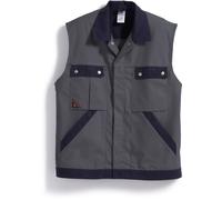 BP Profil 1461-720-153 Gilet - Bretelles en Tissu avec Empiècement Caoutchouc - Poches pour Genouillères - Pur Coton - Coupe ajustée - Taille: 3XL - Couleur: gris foncé/bleu foncé