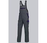 BP Profil 1844-720-153 Salopette - Bretelles extensibles - Taille réglable - Poches pour genouillères - 65% polyester, 35% coton - Coupe normale - Taille : 62 - Couleur : gris foncé/bleu foncé