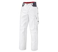 BP Workwear 1788-555-21 Pantalon de travail avec élastique dans le dos et plis au niveau de la taille Coupe normale 52 l Blanc/gris foncé