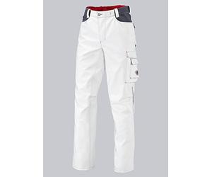 BP Workwear 1788-555-21 Pantalon de travail - Élastique dans le dos - Plis - Coupe normale - Taille : 46n - Couleur : blanc/gris foncé