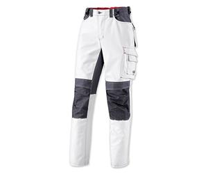 BP Workwear 1789-555-21 Pantalon de travail - Élastique dans le dos - Plis à la taille - Coupe normale - Taille : 58n - Couleur : blanc/gris foncé