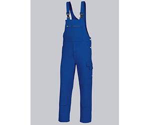 BP Workwear Basic 1482-060-13 Salopette avec Bretelles en Tissu et Inserts en Caoutchouc - Poches pour genouillères - Coton - Coupe Normale - Taille 58 - Couleur : Bleu Roi