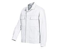 BP Workwear Basic 1485-060-21 Veste de travail - Boutonnière dissimulée - Coton pur - Coupe normale - Taille : 106/110 - Couleur : blanc