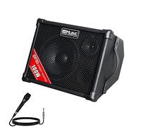 BP80 Amplificateur de guitare acoustique à piles - Haut-parleur Bluetooth portable 100 W, 6 entrées, égaliseur 3 bandes, noir