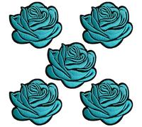 BPA 5 Pièce Patch Thermocollant Ecusson Thermocollant Ecusson a Coudre -La rose bleue
