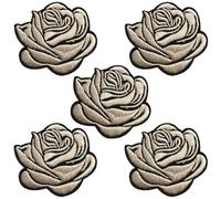 BPA 5 Pièce Patch Thermocollant Ecusson Thermocollant Ecusson a Coudre-Les roses blanches