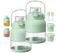 BPA-Free Electric Citrus Juicer 17 oz, Rechargeable Geoet Electric Juicers for Citrus, Fresh Juice Portable Blender with Straw and Two Lids, Large Capacity for Food Prep, Home & Travel (2Pcs)