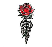 BPA Patch Thermocollant Ecusson Thermocollant Ecusson a Coudre -Rose Main Squelette