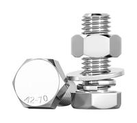 BPABDEITR 50 Piece 304 Stainless Steel Hex Bolts And Nuts M6 8-20mm For Furniture Repair(12mm)
