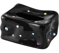 BPABDEITR Boîte à mouchoirs rectangulaire en céramique multicolore 19,5 x 13,5 x 10 cm(Schwarz)