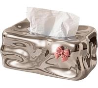 BPABDEITR Couvercle de boîte à mouchoirs rectangulaire en céramique multicolore 20 x 14 x 8,5 cm(Silver)