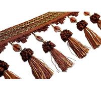 BPABDEITR Garniture À Franges Tressée En Perles, 2 Mètres, Multicolore for Nappes Et Rideaux(Curry)