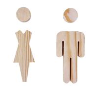 BPABDEITR Lot de 2 Panneaux de Salle de Bain en Bois représentant des Hommes et des Femmes, Multicolores, 16,8 x 4,7 cm(#9)