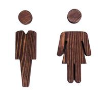BPABDEITR Lot de 2 Panneaux de Salle de Bain en Bois représentant des Hommes et des Femmes, Multicolores, 16,8 x 4,7 cm(#1)
