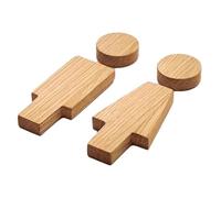 BPABDEITR Lot de 2 Panneaux de Salle de Bain en Bois représentant des Hommes et des Femmes, Multicolores, 16,8 x 4,7 cm(#6)