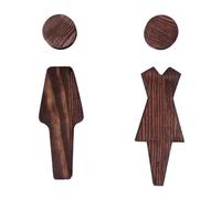 BPABDEITR Lot de 2 Panneaux de Salle de Bain en Bois représentant des Hommes et des Femmes, Multicolores, 16,8 x 4,7 cm(#8)