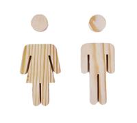 BPABDEITR Lot de 2 Panneaux de Salle de Bain en Bois représentant des Hommes et des Femmes, Multicolores, 16,8 x 4,7 cm(#10)