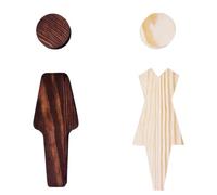 BPABDEITR Lot de 2 Panneaux de Salle de Bain en Bois représentant des Hommes et des Femmes, Multicolores, 16,8 x 4,7 cm(#3)