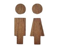 BPABDEITR Lot de 2 Panneaux de Salle de Bain en Bois représentant des Hommes et des Femmes, Multicolores, 16,8 x 4,7 cm(#2)