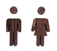 BPABDEITR Lot de 2 Panneaux de Salle de Bain en Bois représentant des Hommes et des Femmes, Multicolores, 16,8 x 4,7 cm(#7)