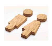 BPABDEITR Lot de 2 Panneaux WC en Bois for Hommes et Femmes, en Noyer et hêtre, 6,6 x 1,8 Pouces(Beech)